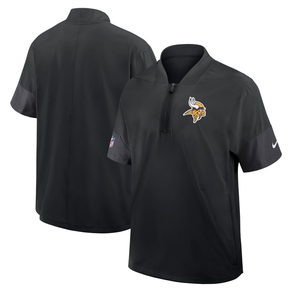 Minnesota Vikings Nike Sideline Short Sleeve Quarter-Zip Dri-FIT Coach Jacket - Black