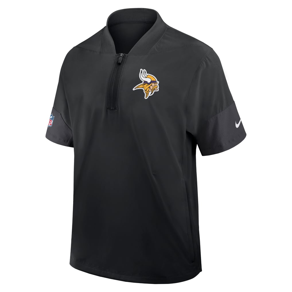 Minnesota Vikings Nike Sideline Short Sleeve Quarter-Zip Dri-FIT Coach Jacket - Black