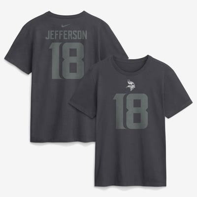 Justin Jefferson Minnesota Vikings Nike Name & Number T-Shirt - Anthracite