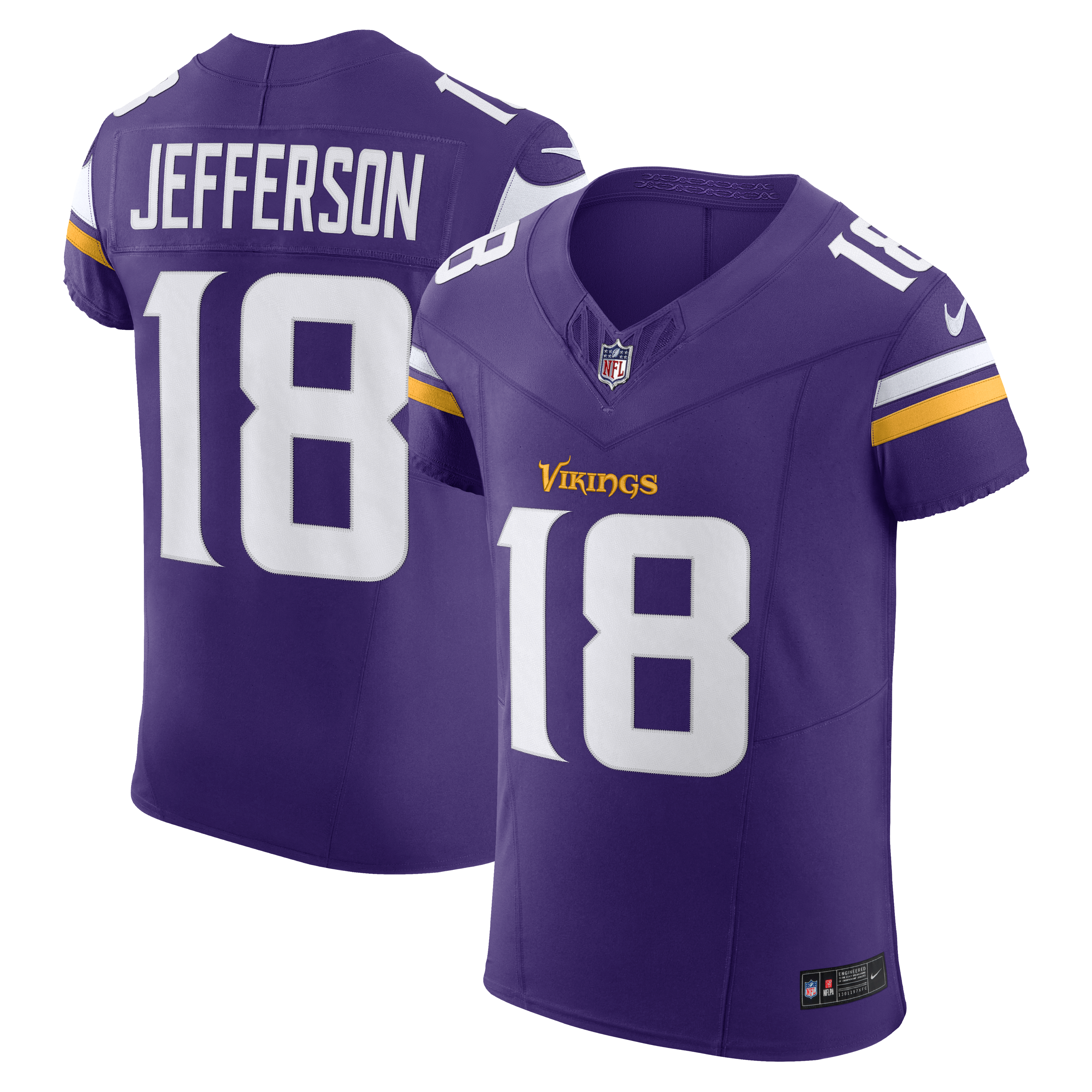 Justin Jefferson Minnesota Vikings Team Vapor F.U.S.E. Elite Jersey Purple