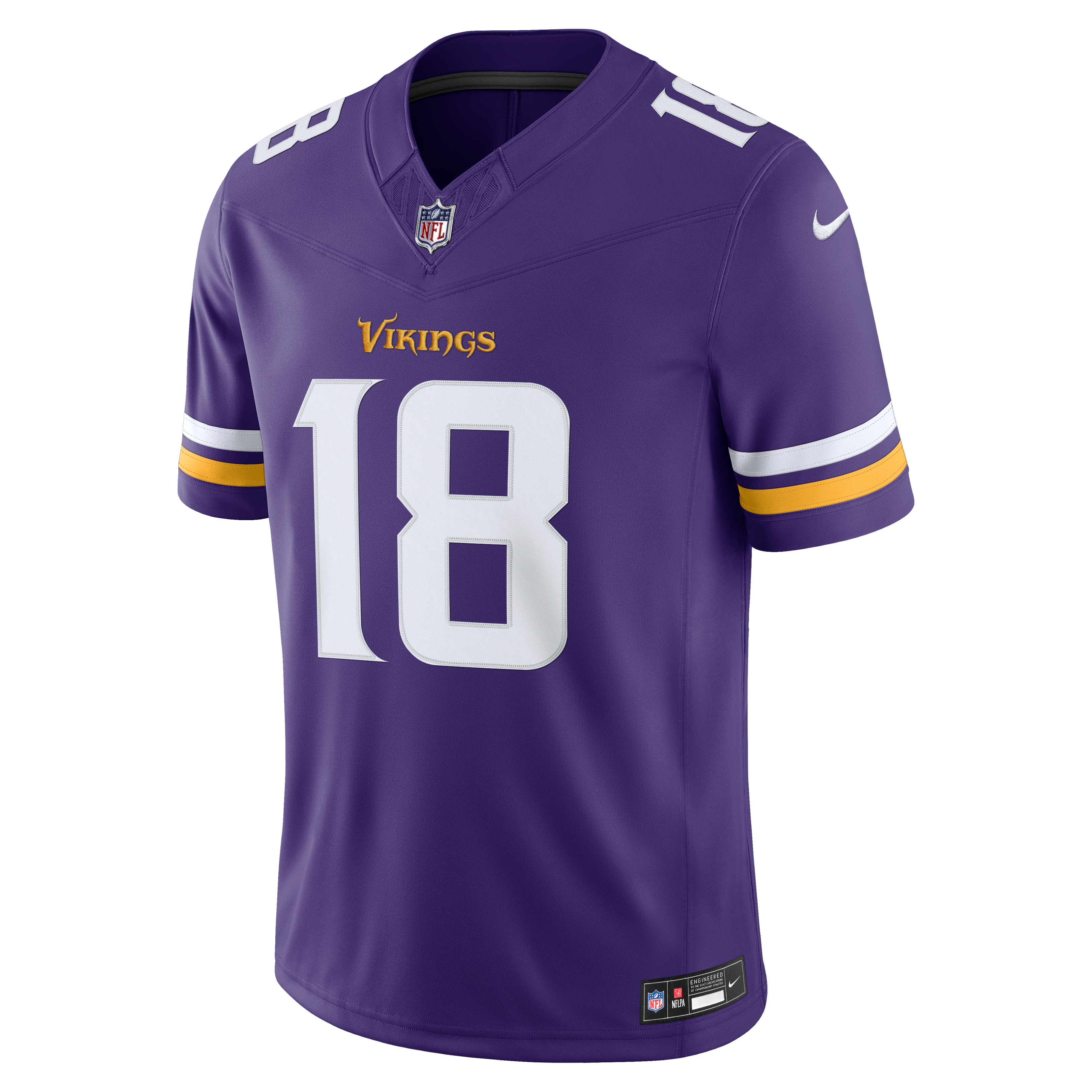 Justin Jefferson Minnesota Vikings Team Vapor F.U.S.E. Stitched Limited Jersey Purple