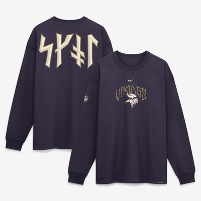  Minnesota Vikings Nike 2026 Rivalries Collection Max90 Long Sleeve T-Shirt - Purple