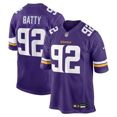 Tyler Batty Minnesota Vikings Nike Team Game Jersey - Purple