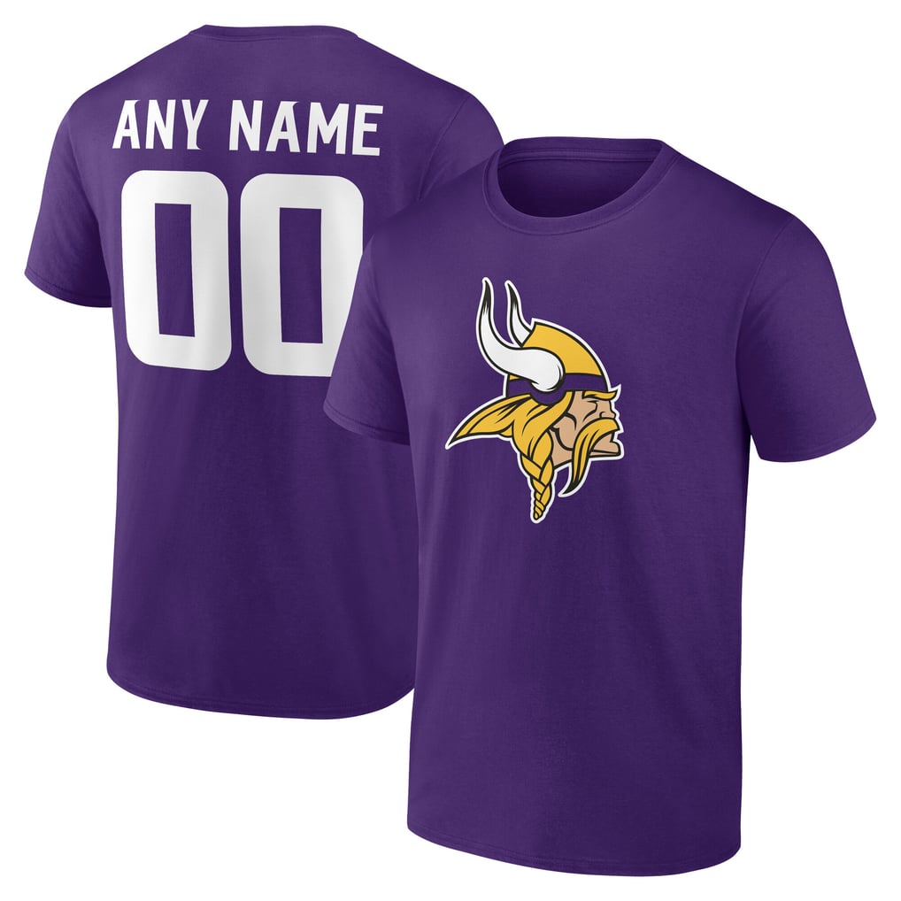 Minnesota Vikings Team Authentic Personalized Name & Number T-Shirt - Purple