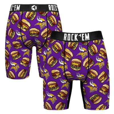 Minnesota Vikings Rock Em Juicy Lucy Burger Boxer Briefs - Purple