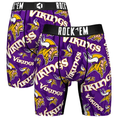  Minnesota Vikings Rock Em Logo Boxer Briefs - Purple