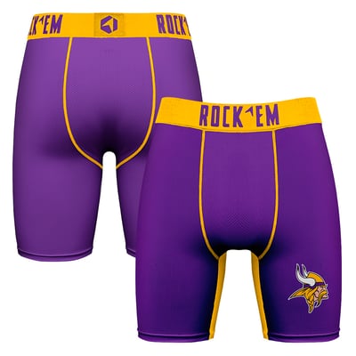  Minnesota Vikings Rock Em Primary Logo Boxer Briefs - Purple