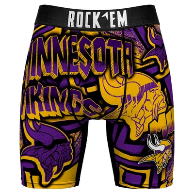  Minnesota Vikings Rock Em Sketched Out Boxer Briefs - Purple