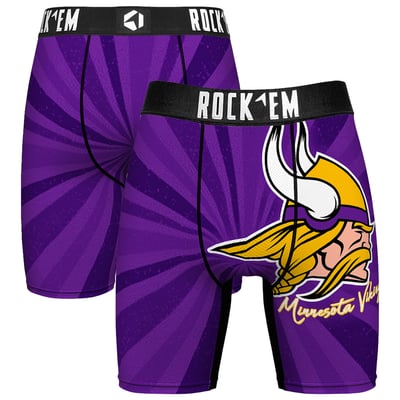  Minnesota Vikings Rock Em Throwback Swirl Boxer Briefs - Purple