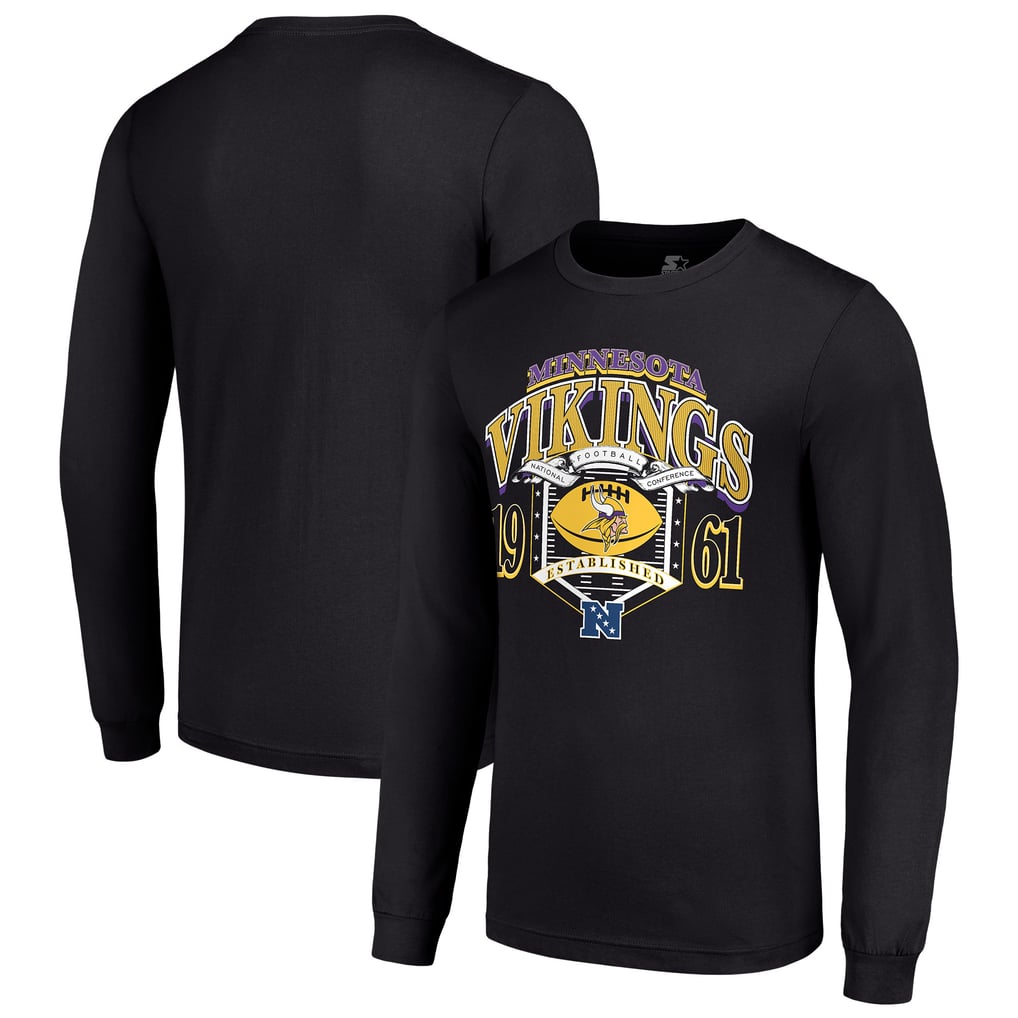 Minnesota Vikings Starter Retro Long Sleeve Graphic T-Shirt - Black