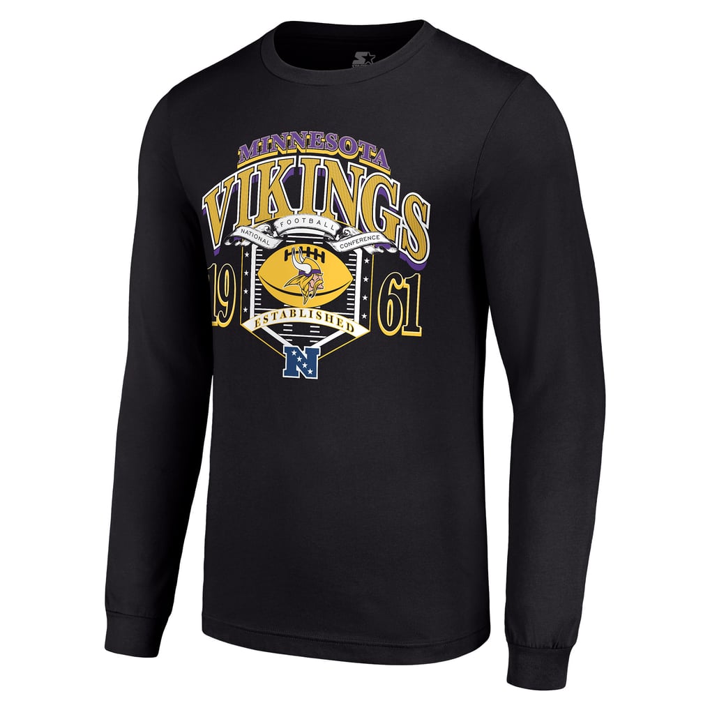 Minnesota Vikings Starter Retro Long Sleeve Graphic T-Shirt - Black