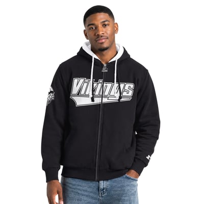 Minnesota Vikings Starter The Rival Full-Zip Hooded Jacket - Black