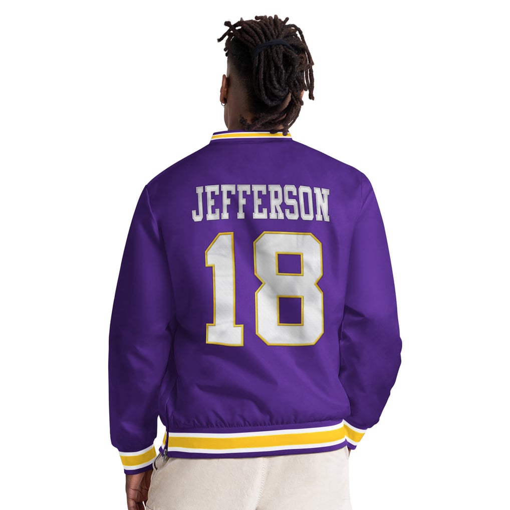 Justin Jefferson Minnesota Vikings Starter Player Layer V-Neck Pullover - Purple