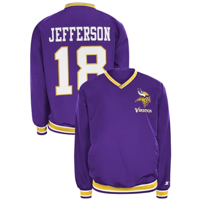 Justin Jefferson Minnesota Vikings Starter Player Layer V-Neck Pullover - Purple
