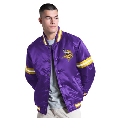 Minnesota Vikings Starter Courtside Varsity Full Snap Jacket - Purple
