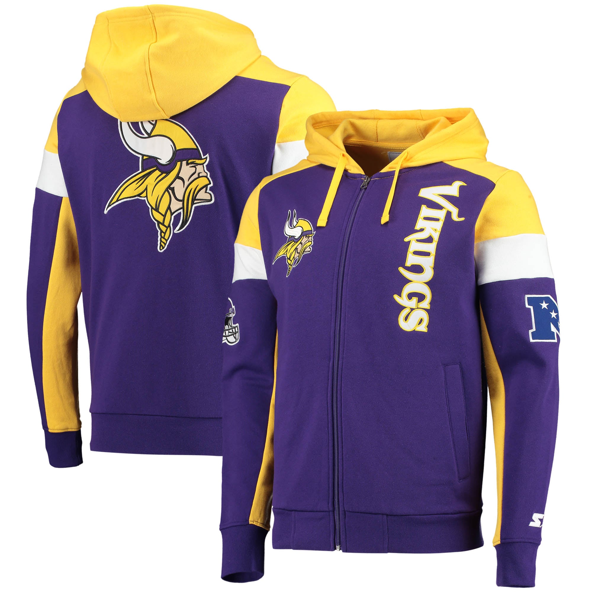 Men's Starter Purple/Gold Minnesota Vikings Logo Extreme Full-Zip