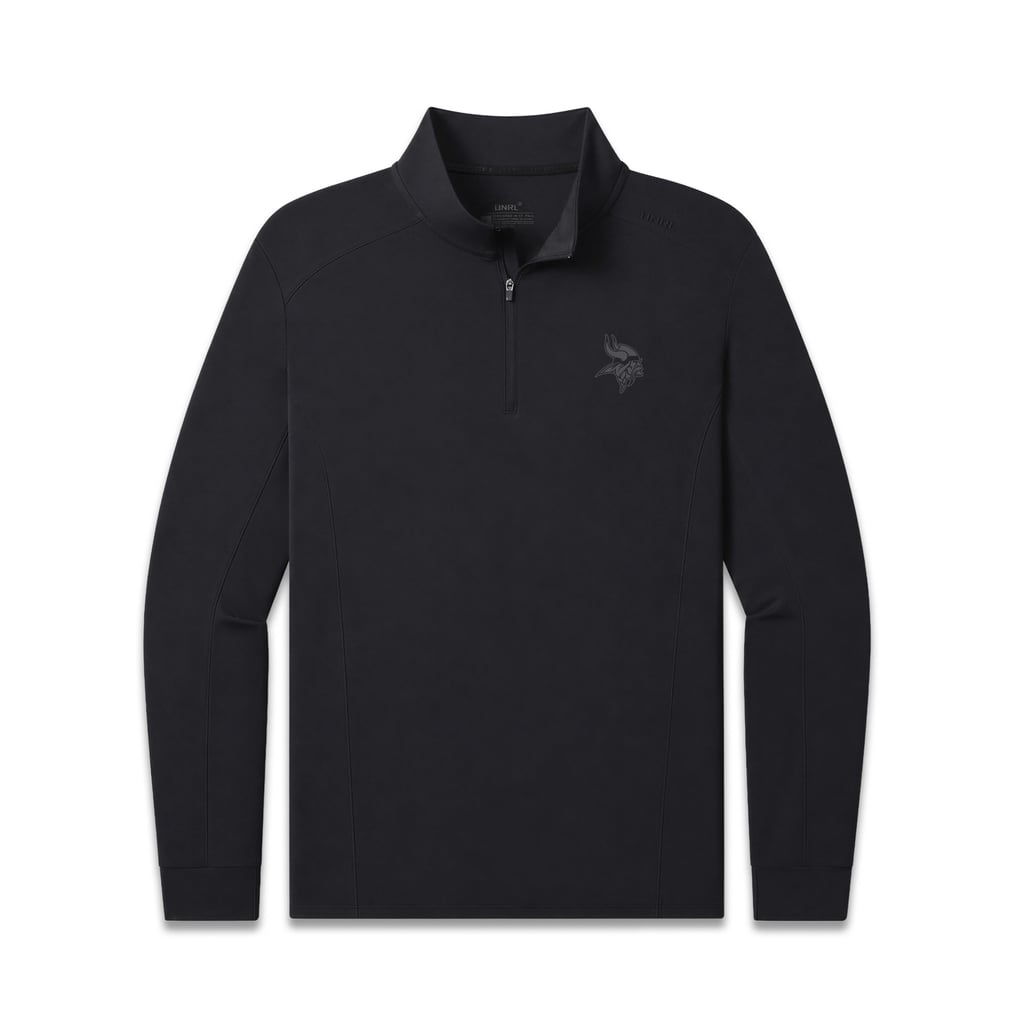 Men's UNRL Black Minnesota Vikings Ultra Lightweight Quarter-Zip Pullover
