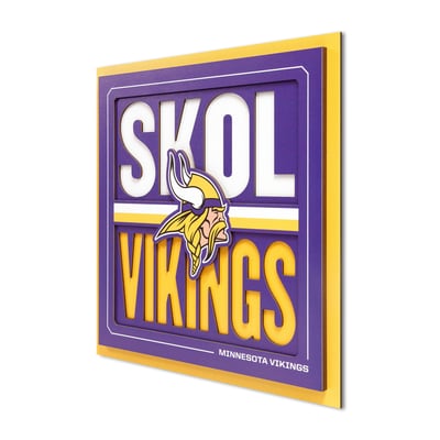 Minnesota Vikings 12" x 12" Slogan Series 3D Wall Art