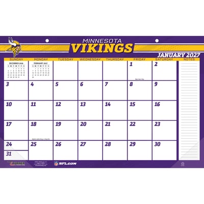 Minnesota Vikings 17" x 11" Desk Pad Calendar