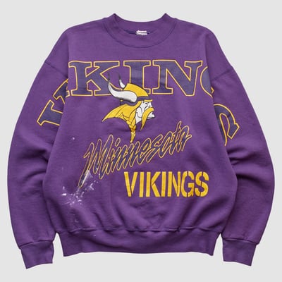 Minnesota Vikings 90s Pullover Sweatshirt - Purple - M by Fanatics Real Vintage
