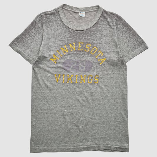 Minnesota Vikings Champion 80s T-shirt - Heather Gray - S by Fanatics Real Vintage