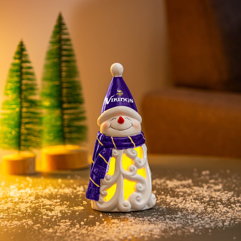 Minnesota Vikings LED 8" Snowman Lit Garden Statue