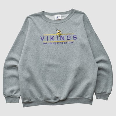 Minnesota Vikings Logo Athletic 2000s Pullover Sweatshirt - Heather Gray - XL by Fanatics Real Vintage