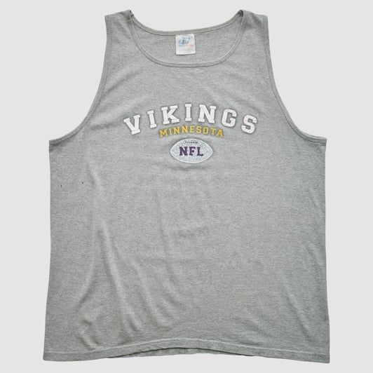 Minnesota Vikings Logo Athletic 2000s Tank - Heather Gray - L by Fanatics Real Vintage