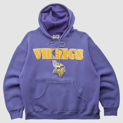 Minnesota Vikings Majestic 2000s Hooded Pullover Sweatshirt - Purple - L by Fanatics Real Vintage