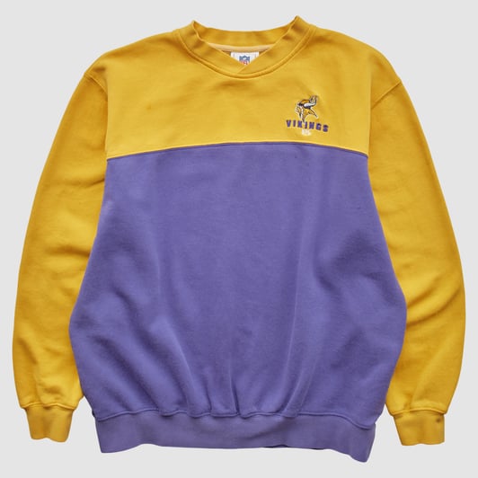 Minnesota Vikings NFL 2000s Pullover Sweatshirt - Yellow - M by Fanatics Real Vintage