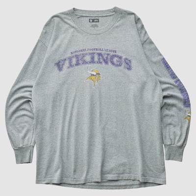 Minnesota Vikings NFL 2010s Long Sleeve T-shirt - Gray - L by Fanatics Real Vintage
