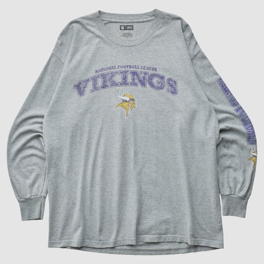 Minnesota Vikings NFL 2010s Long Sleeve T-shirt - Gray - L by Fanatics Real Vintage
