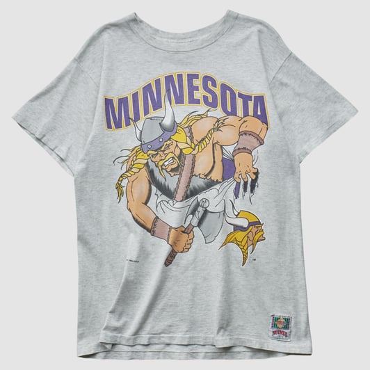 Minnesota Vikings Nutmeg Mills 1993 T-shirt - Heather Gray - S by Fanatics Real Vintage