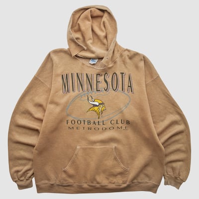 Minnesota Vikings Salem Sportswear 90s Hooded Pullover Sweatshirt - Clay - XL by Fanatics Real Vintage