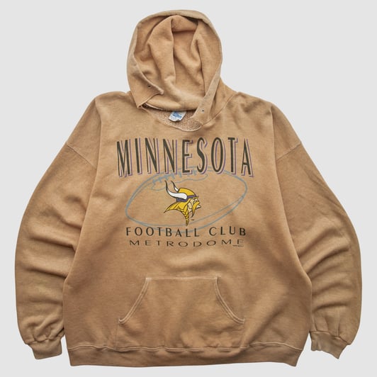 Minnesota Vikings Salem Sportswear 90s Hooded Pullover Sweatshirt - Clay - XL by Fanatics Real Vintage