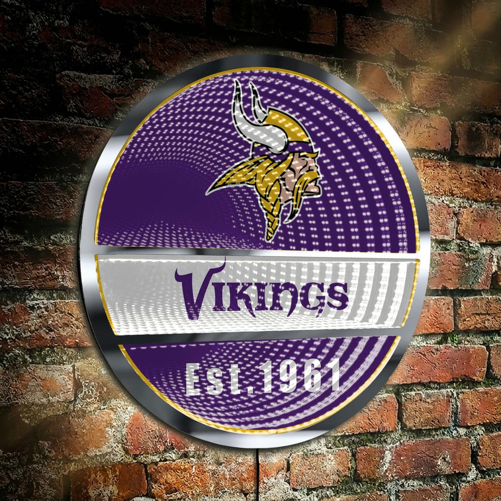 Minnesota Vikings Three-Cell Circular Infinity Light
