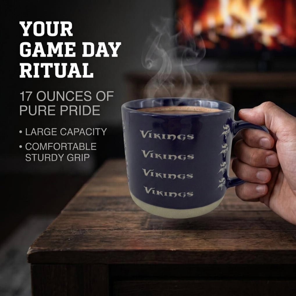 Minnesota Vikings Pegasus 17oz. Tonal Logo Sand Blasted Mug