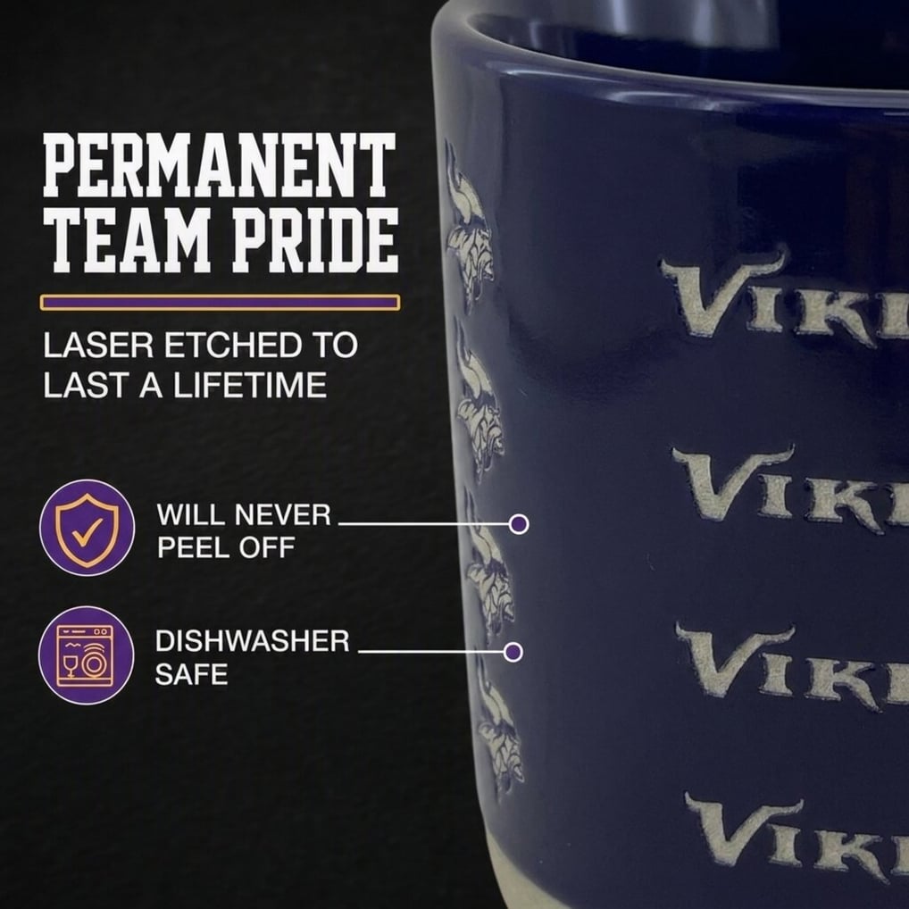 Minnesota Vikings Pegasus 17oz. Tonal Logo Sand Blasted Mug