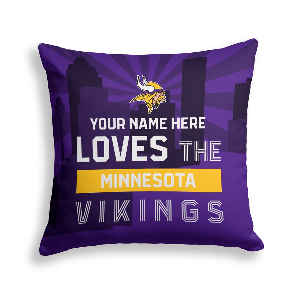 Minnesota Vikings Pegasus 18" x 18" City Skyline Personalized Decor Pillow
