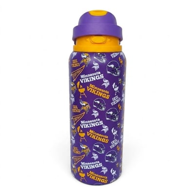 Minnesota Vikings Pegasus 32oz. Game Day Pennant Stainless Steel ProPress Water Bottle