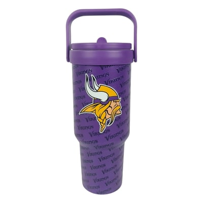 Minnesota Vikings Pegasus 40oz. 5-D Logo Wordmark Stainless Steel ProCarry Tumbler