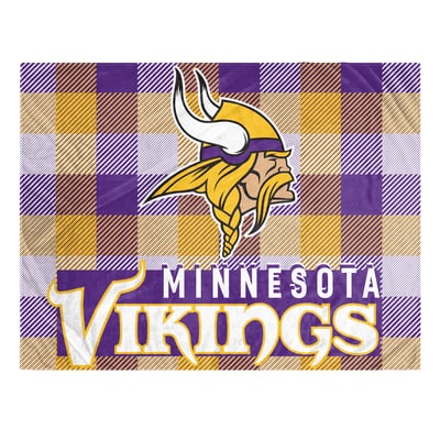 Minnesota Vikings Pegasus Fan-mily Bold Plaid Oversized 60" x 90" Ultra Cozy Blanket