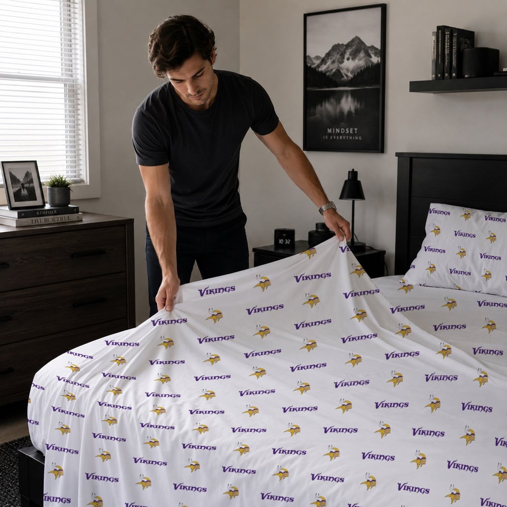 Minnesota Vikings Pegasus Three-Piece Twin Sheet Set