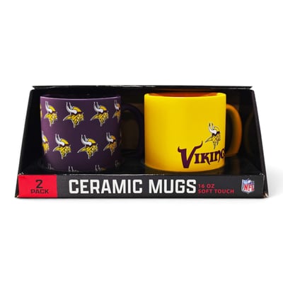 Minnesota Vikings Pegasus Two-Piece 16oz. Home & Away Soft Touch Ceramic Mug Set