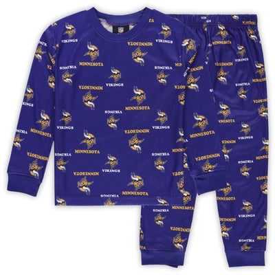 Minnesota Vikings Outerstuff Preschool All-Over-Print Long Sleeve T-Shirt and Pants Sleep Set - Purple