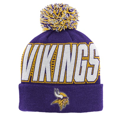 Minnesota Vikings Outerstuff Preschool Cuffed Knit Hat with Pom - Purple