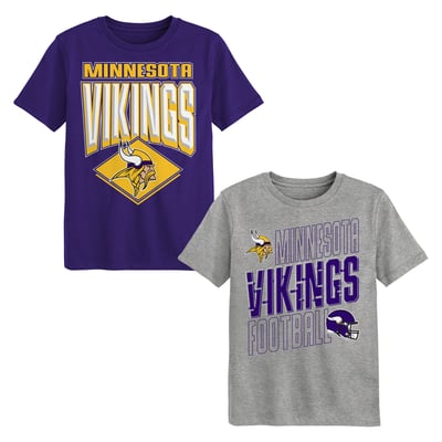 Minnesota Vikings Outerstuff Preschool Trench Kings 2-Pack T-Shirt Set - Purple/Gray