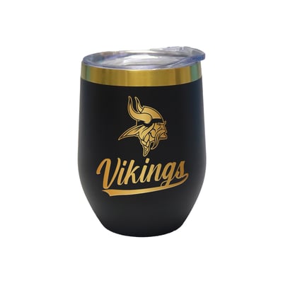 Minnesota Vikings The Memory Company 12oz. Stainless Steel Gold Lettering Stemless Wine Tumbler