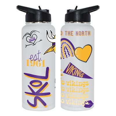 Minnesota Vikings The Memory Company 34oz. Loco Stainless Steel Quencher Bottle