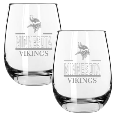 Minnesota Vikings The Memory Company Two-Piece 15oz. Classic Crew Stemless Wine Glass Set